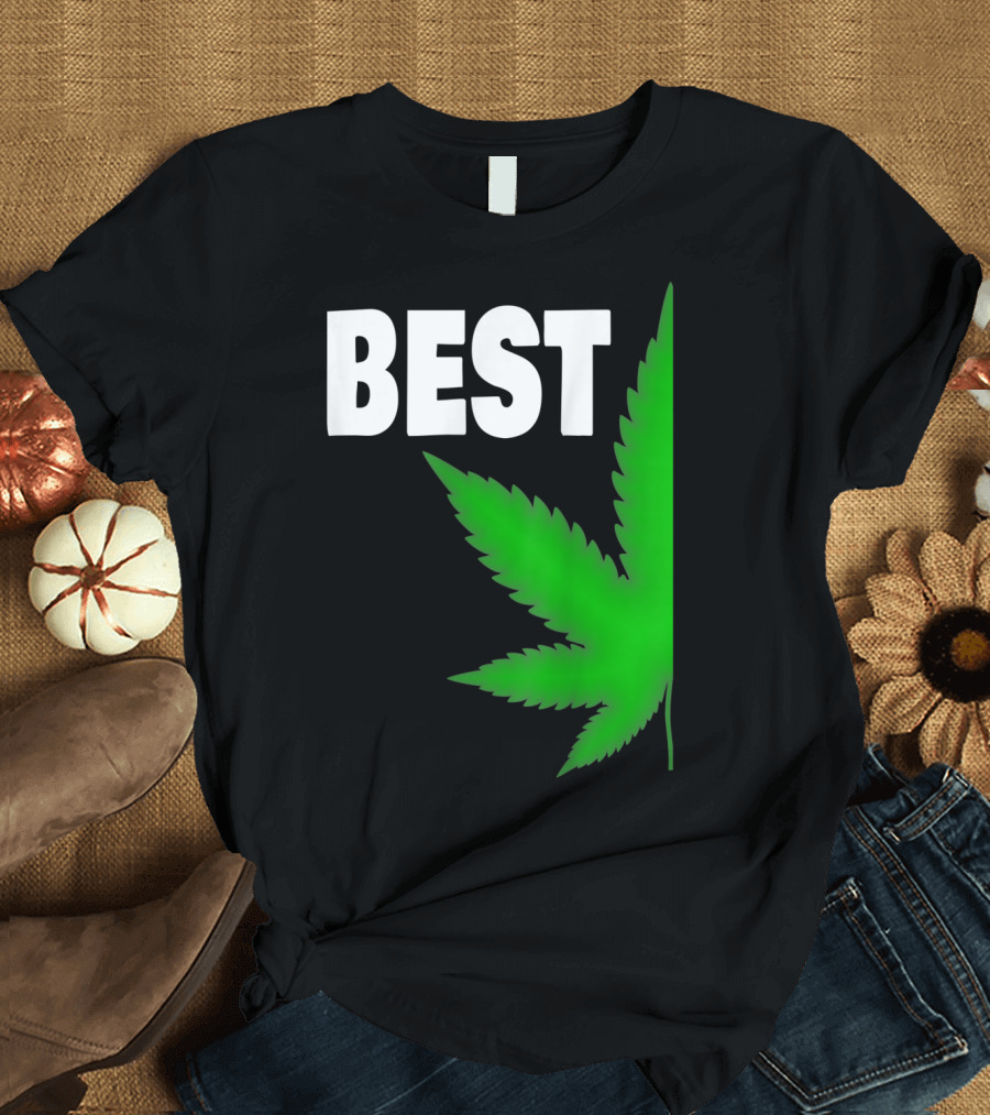 Couple Matching Best Buds BFF Marijuana Leaf Best T-Shirt