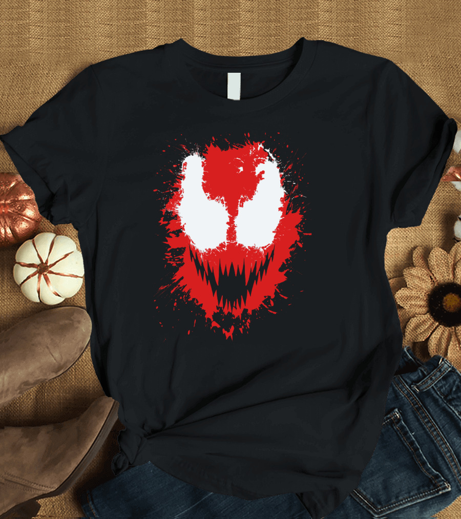 Carnage Marvel Villain Symbiote Red and Black Iconic Mask T-Shirt