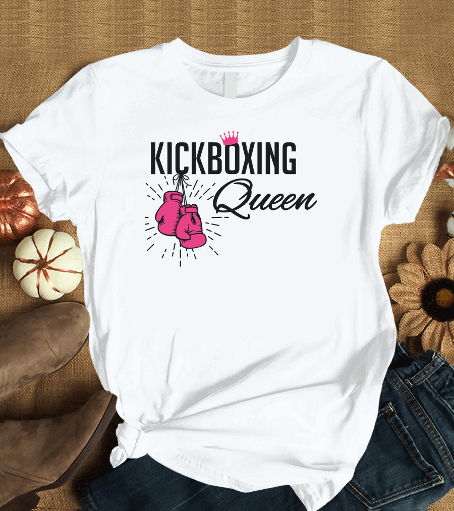 KICKBOXING QUEEN Pink Gloves and Crown T-Shirt