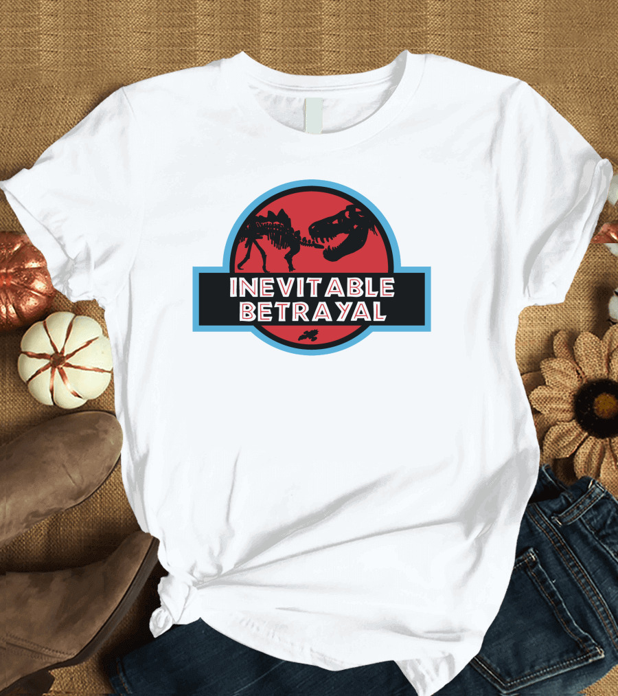 Inevitable Betrayal Dinosaur Logo Red and Black T-Shirt