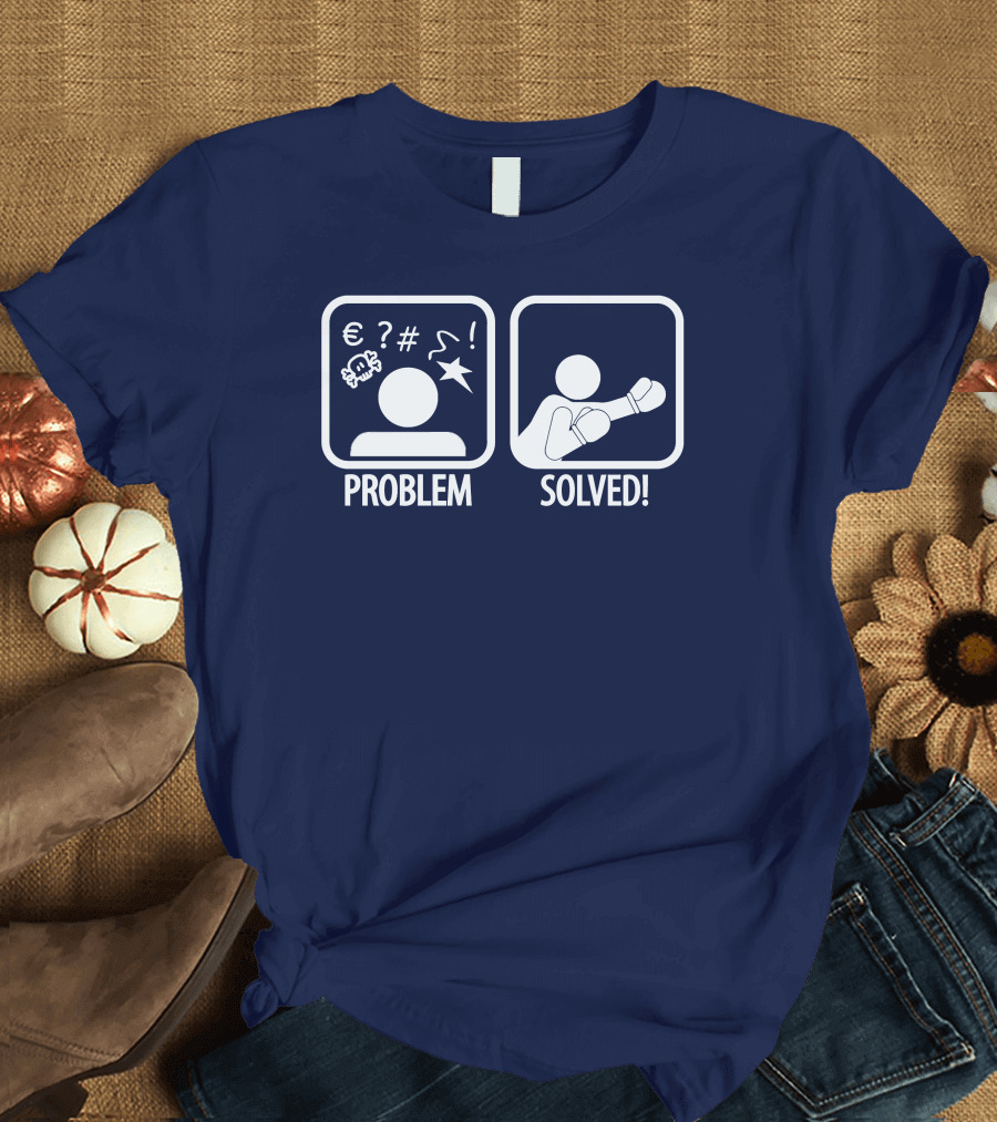 Problem Solved Boxing Icon Humor T-Shirt