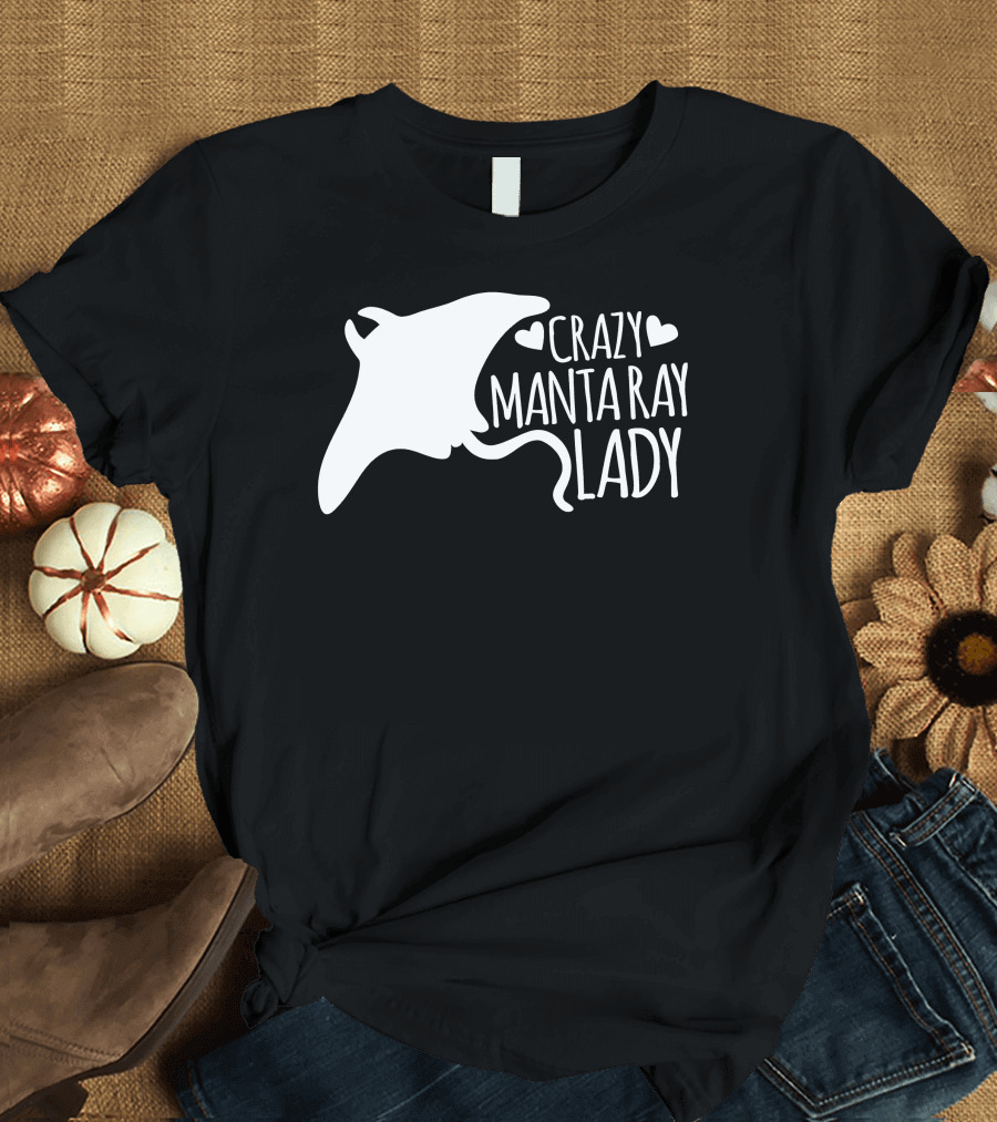 CRAZY MANTA RAY LADY Heart T-Shirt