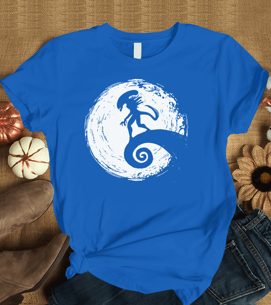Nightmare on LV 426 Alien Meets Spiral Moon Scene T-Shirt