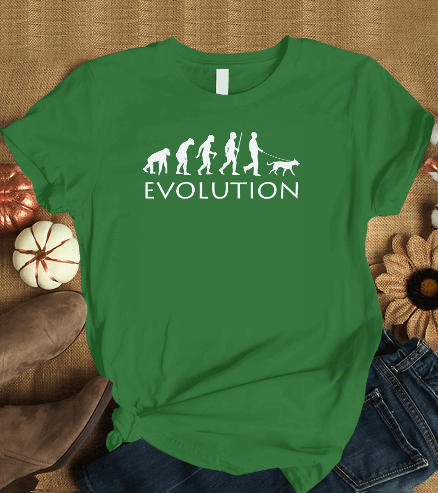 Evolution Human Dog Walker Progression Steps T-Shirt