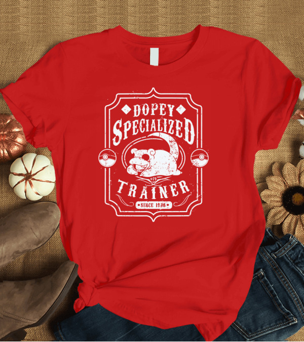 T-Shirt: Dopey Specialized Trainer Slowpoke Since 1996 Pokéball Red Badge T-Shirt Dopey Specialized Trainer Slowpoke Since 1996 Pokéball Red Badge T-Shirt