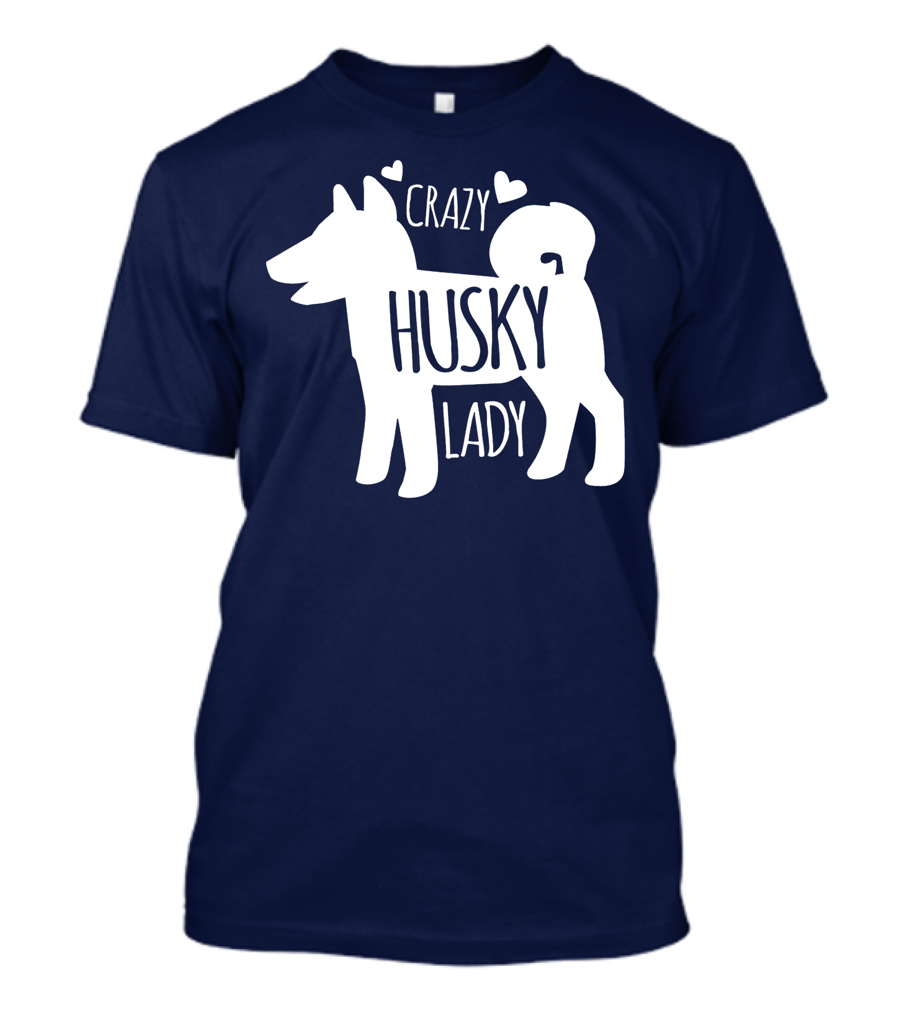 Crazy Husky Lady With Hearts Dog T-Shirt