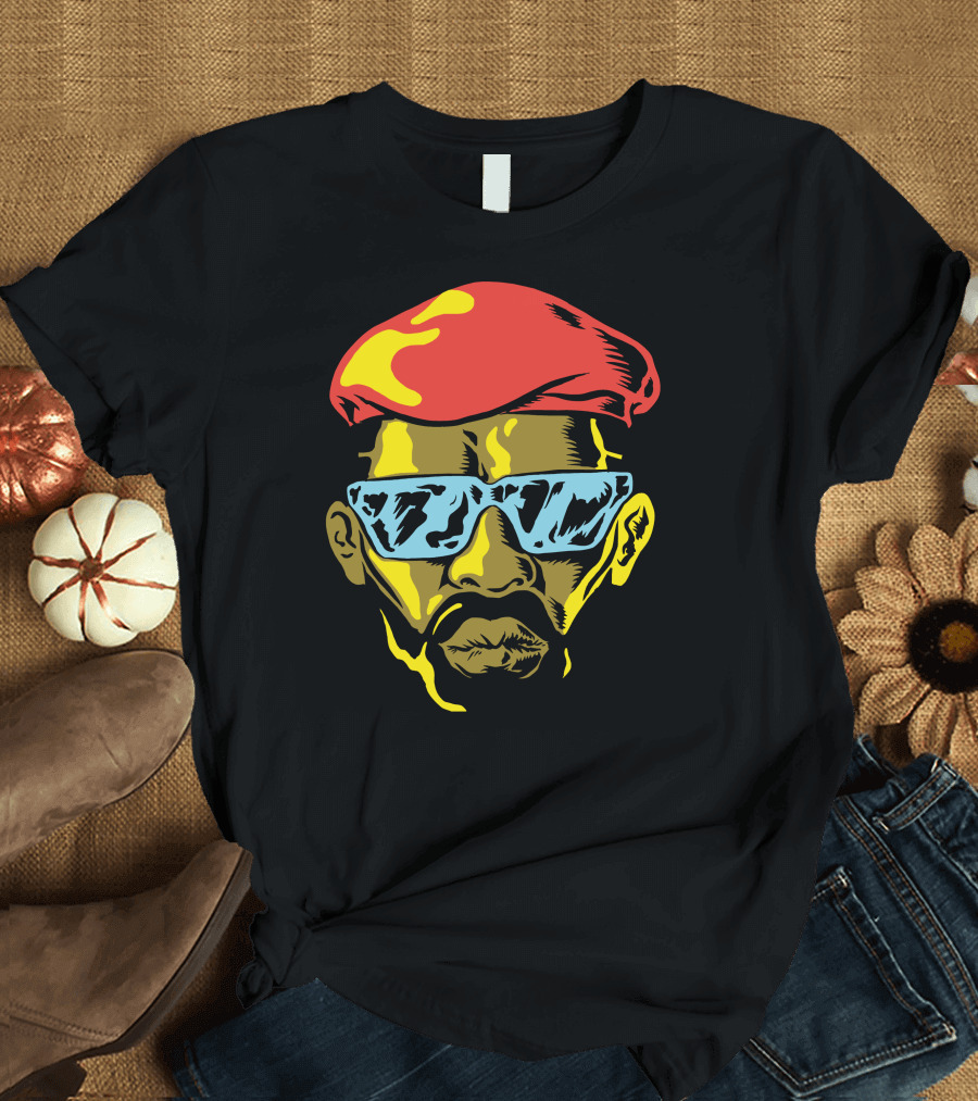 Gangsta Cool Shades Red Beret Face T-Shirt