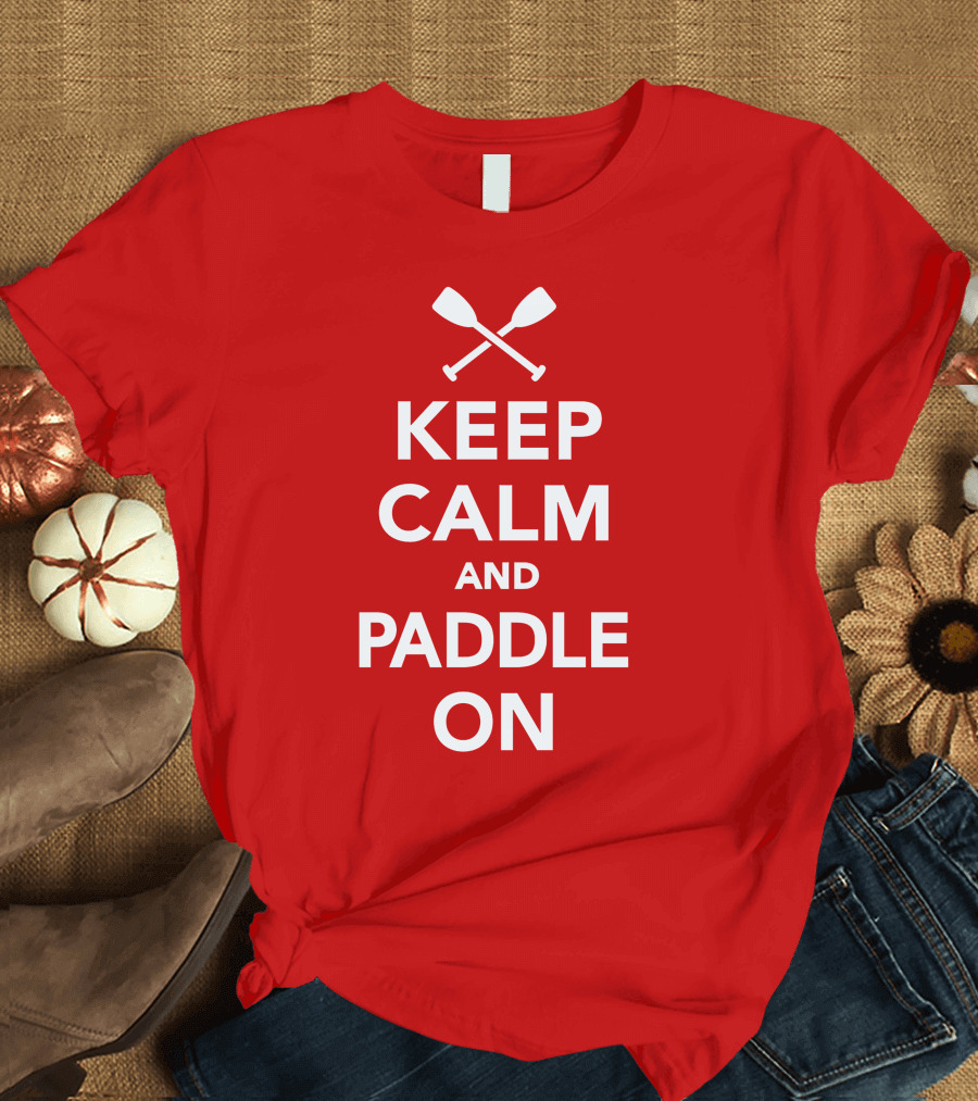Keep Calm and Paddle On with Crossed Paddles Icon T-Shirt