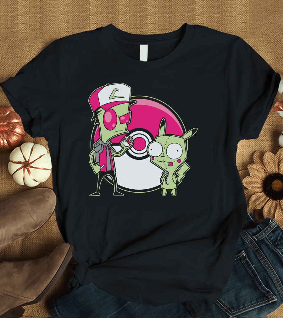 ZOMBIE POKEMON TRAINER AND CREATURE WITH POKE BALL T-Shirt