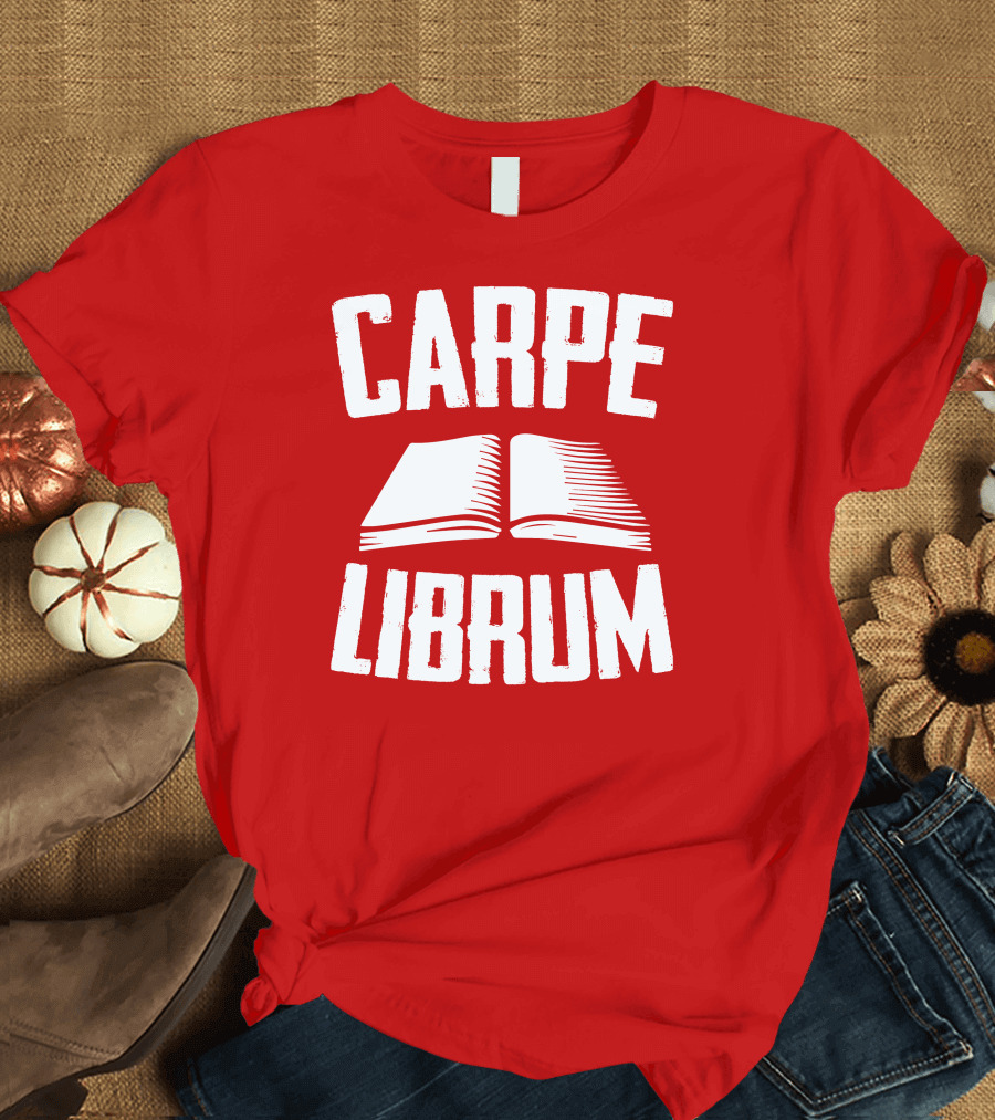 Carpe Librum Open Book Typography T-Shirt