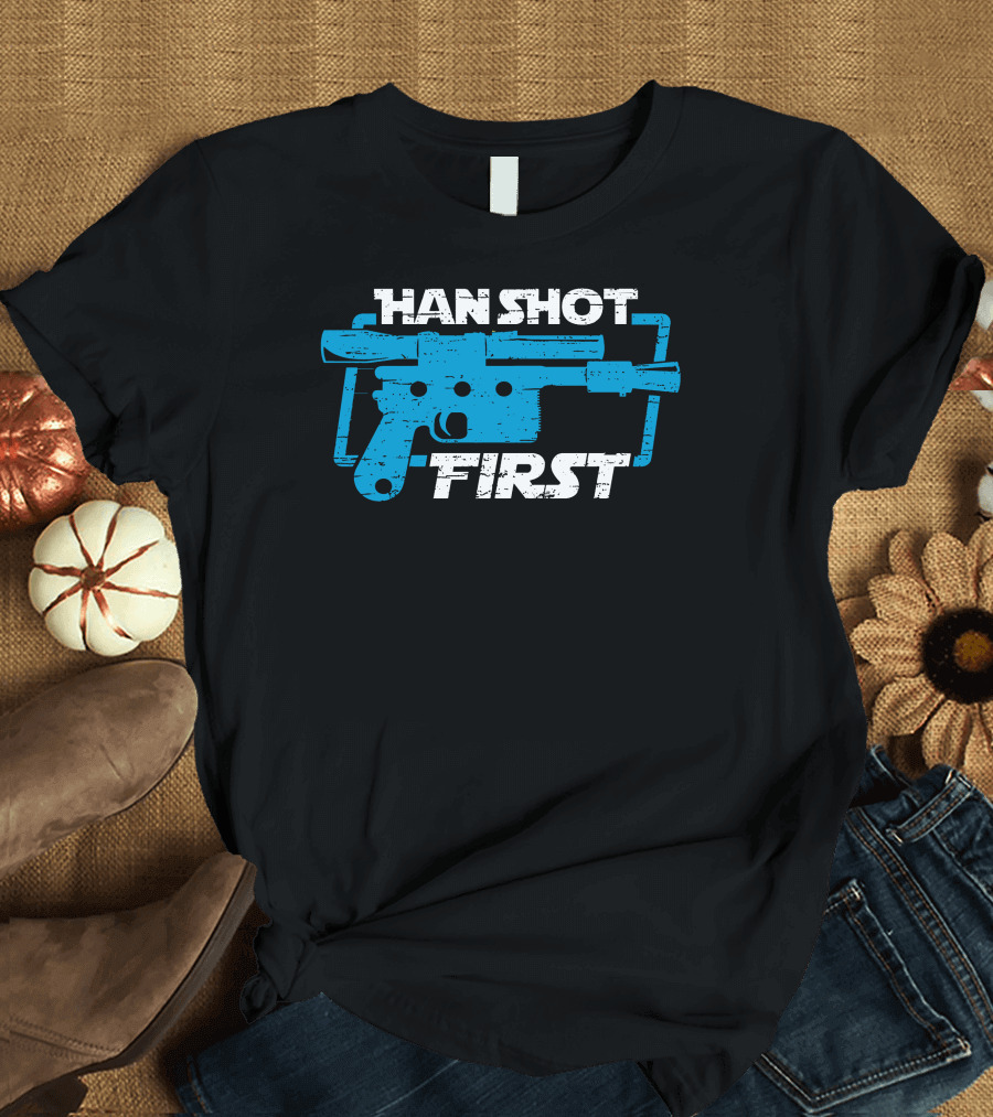 Han Shot First Blue Blaster T-Shirt