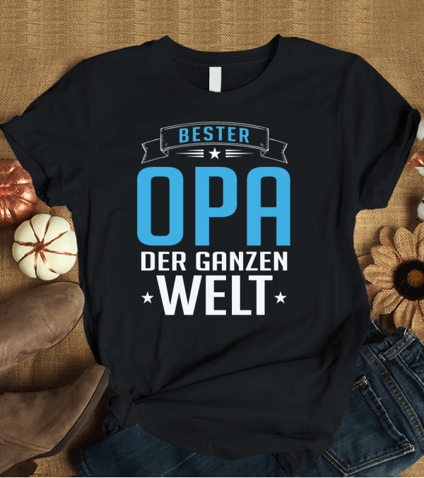 T-Shirt: Bester Opa der Ganzen Welt Stars Banner T-Shirt Bester Opa der Ganzen Welt Stars Banner T-Shirt