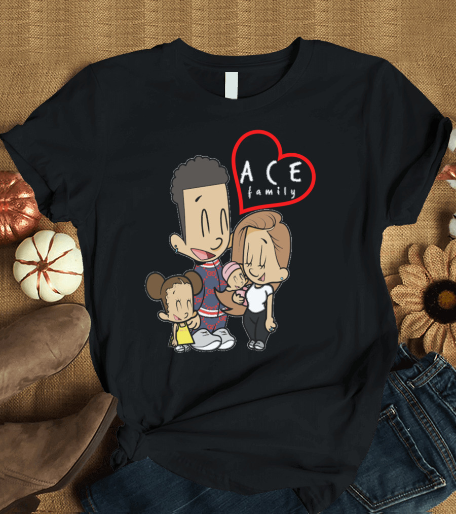 Ace Family Cartoon Heart Merck T-Shirt