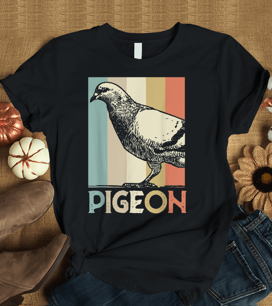 Pigeon Breeder Racing Retro Bird Stripes T-Shirt