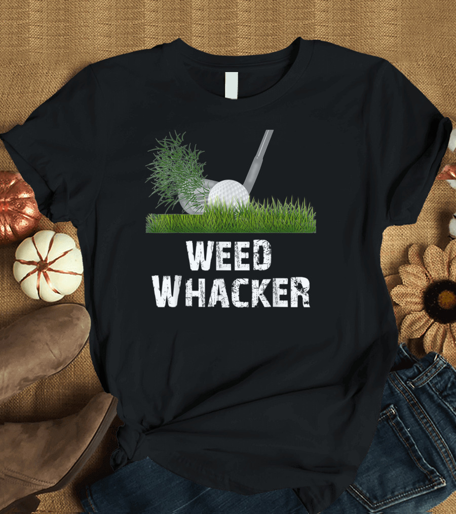 Weed Whacker Distressed Funny Golf Ball Grass T-Shirt