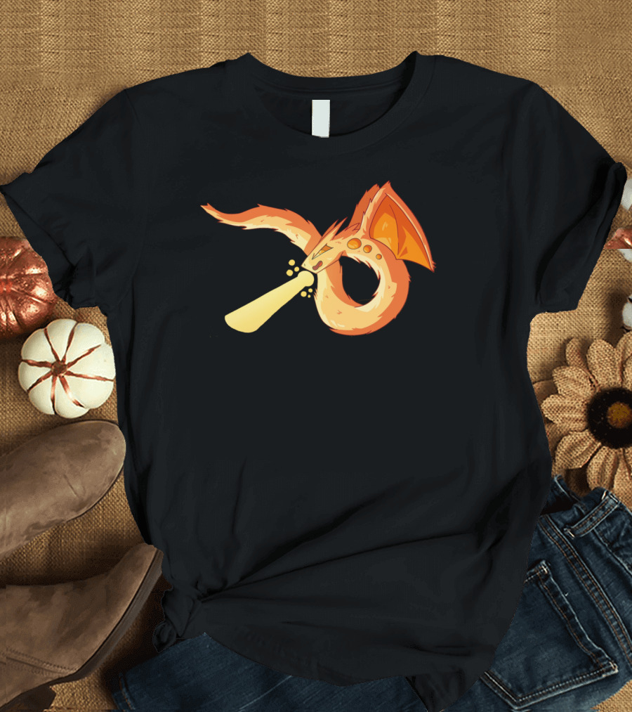 Dragon Flame Fiery Serpent Breathing Light Beam T-Shirt