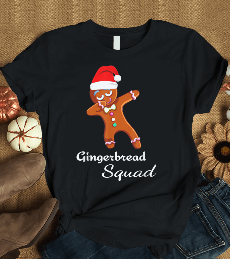 Gingers For Life Dabbing Gingerbread Squad With Santa Hat T-Shirt