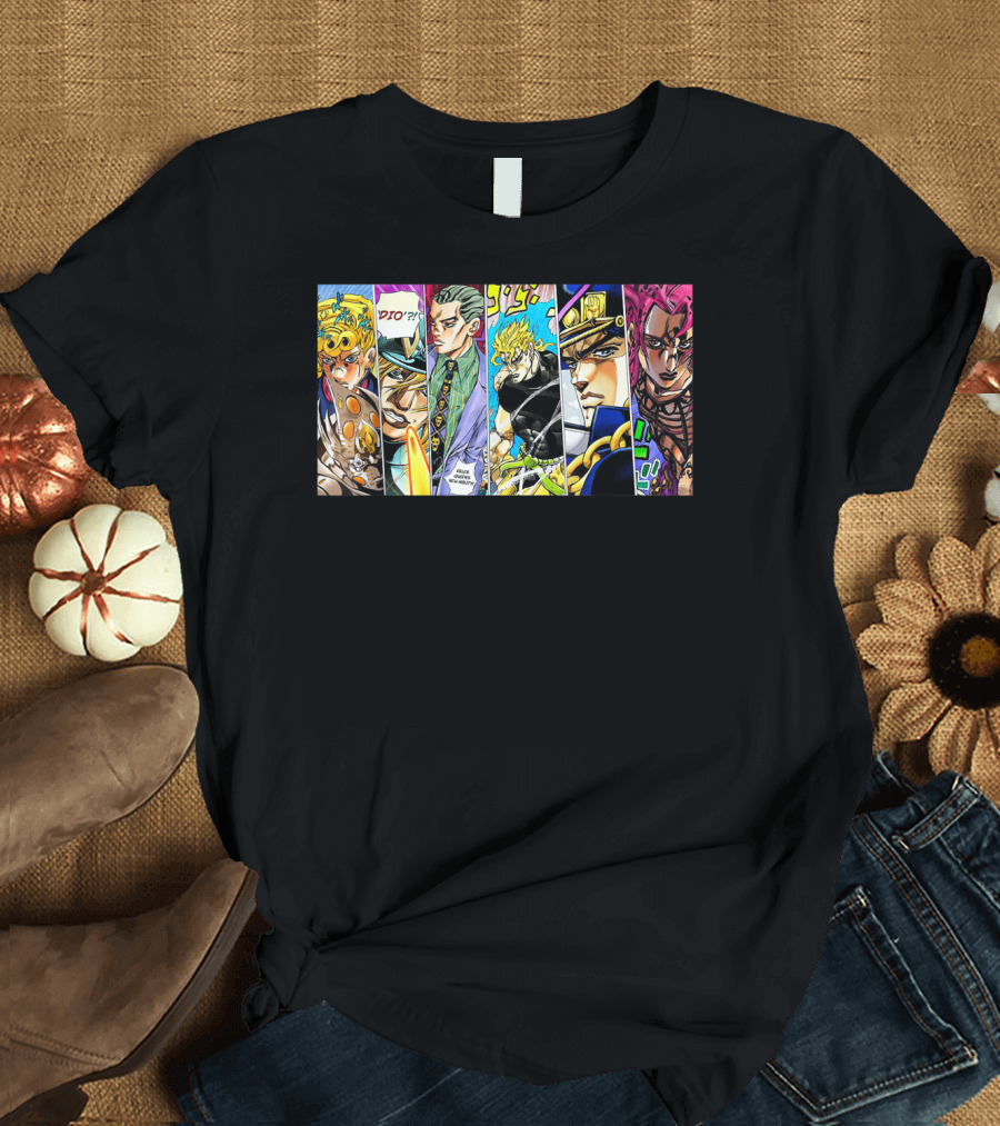 Jojo's Bizarre Adventure Characters Collage Comic Strip T-Shirt