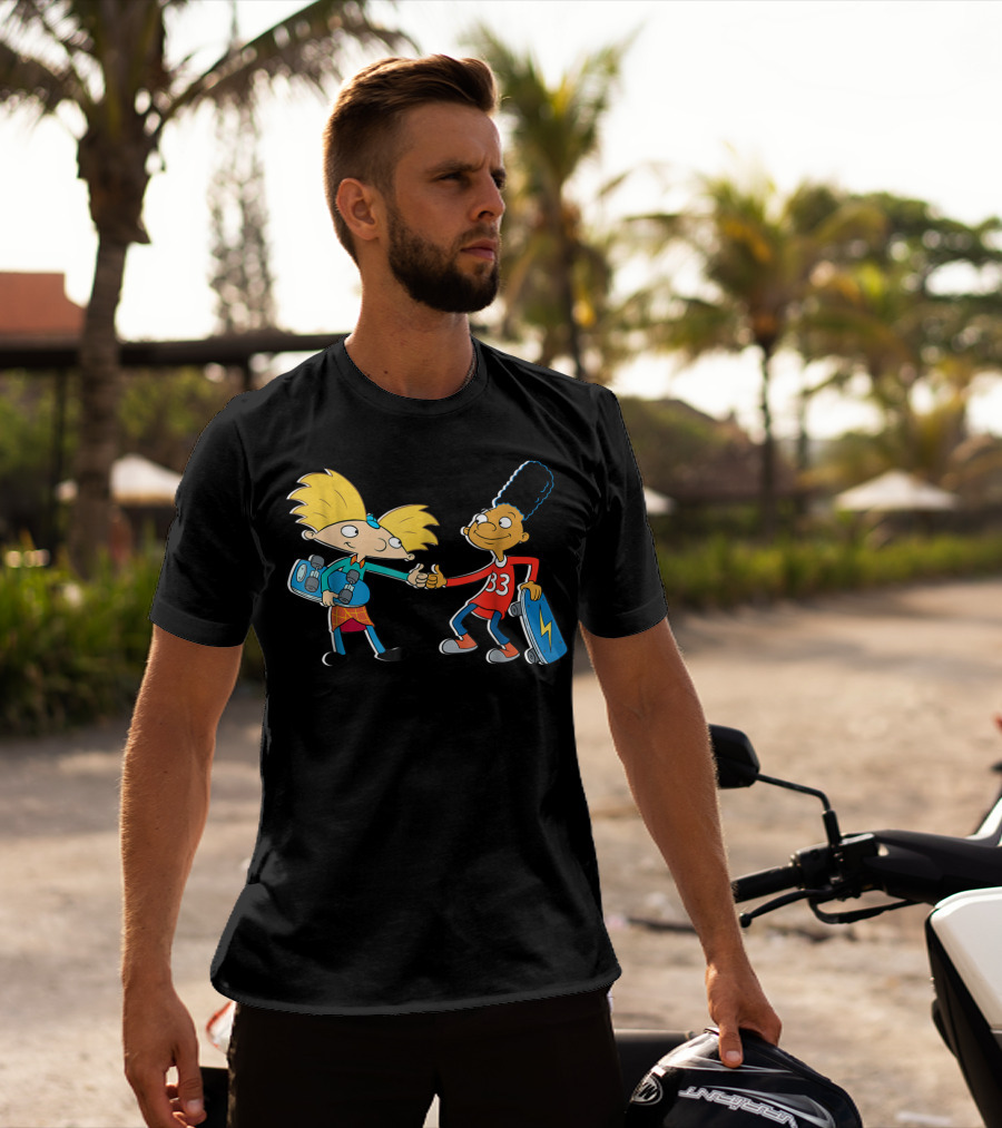 Nick Rewind Hey Arnold Skateboarding Characters Arnold And Gerald T-Shirt