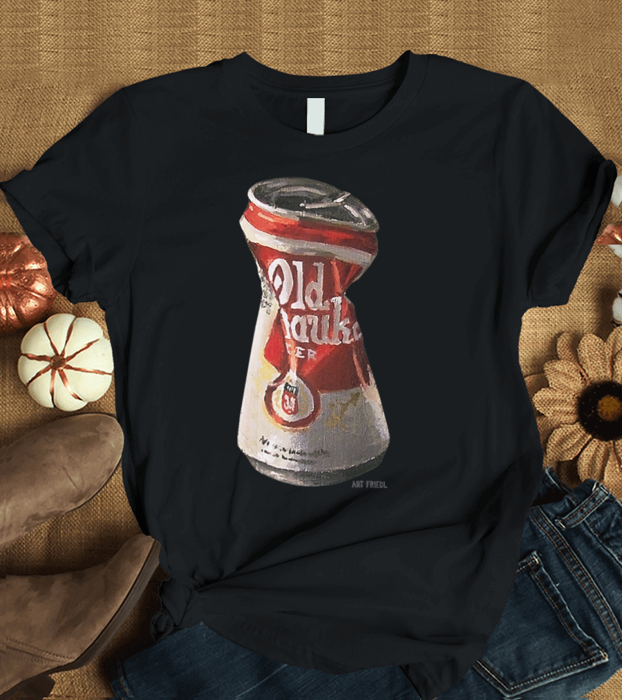 Old Crushed Beer Can Milwaukee Art Friedl T-Shirt