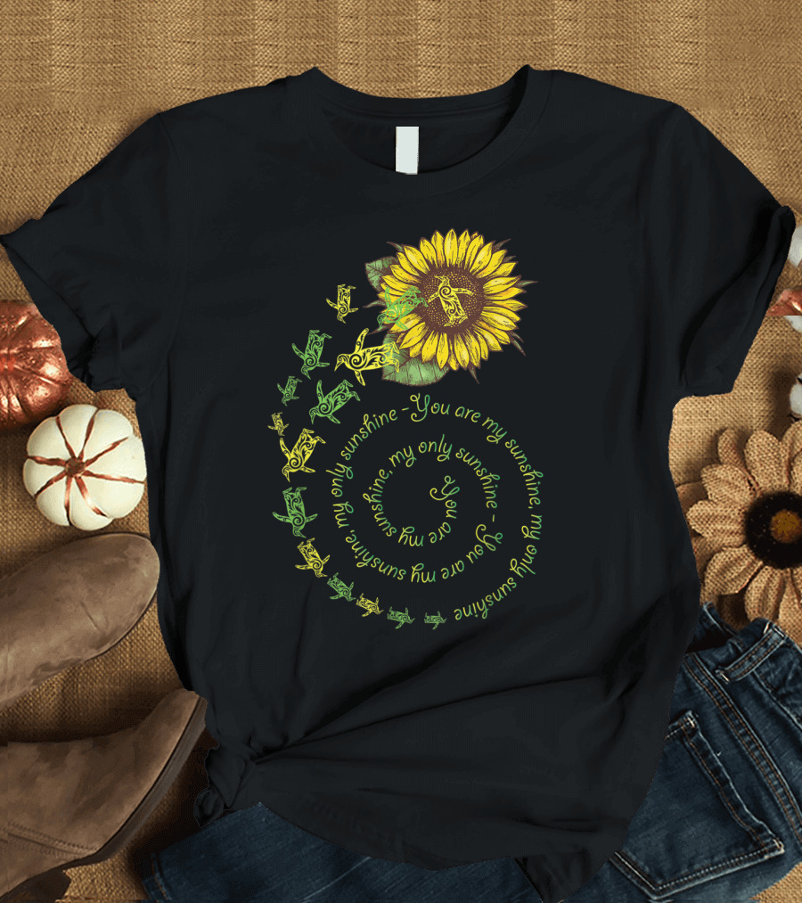 You Are My Sunshine My Only Sunshine Sunflower and Penguin Spiral T-Shirt