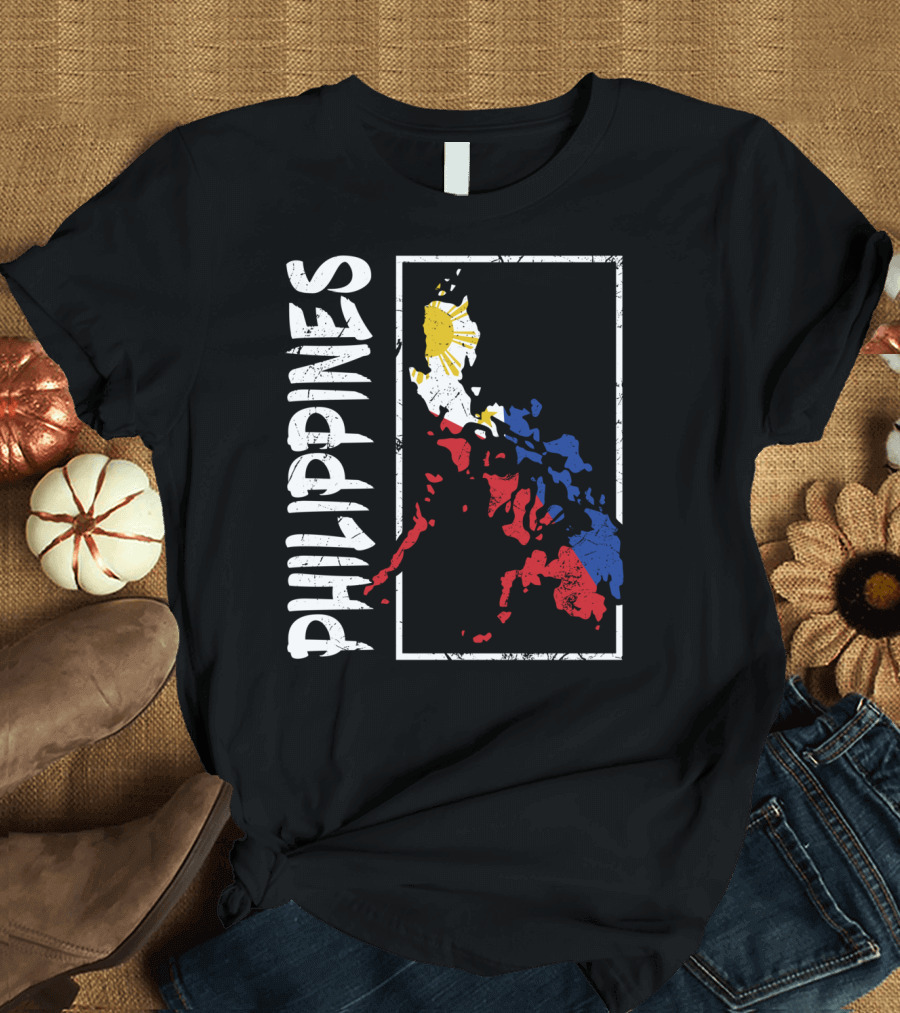 Philippines Flag Map and Filipino Pride T-Shirt