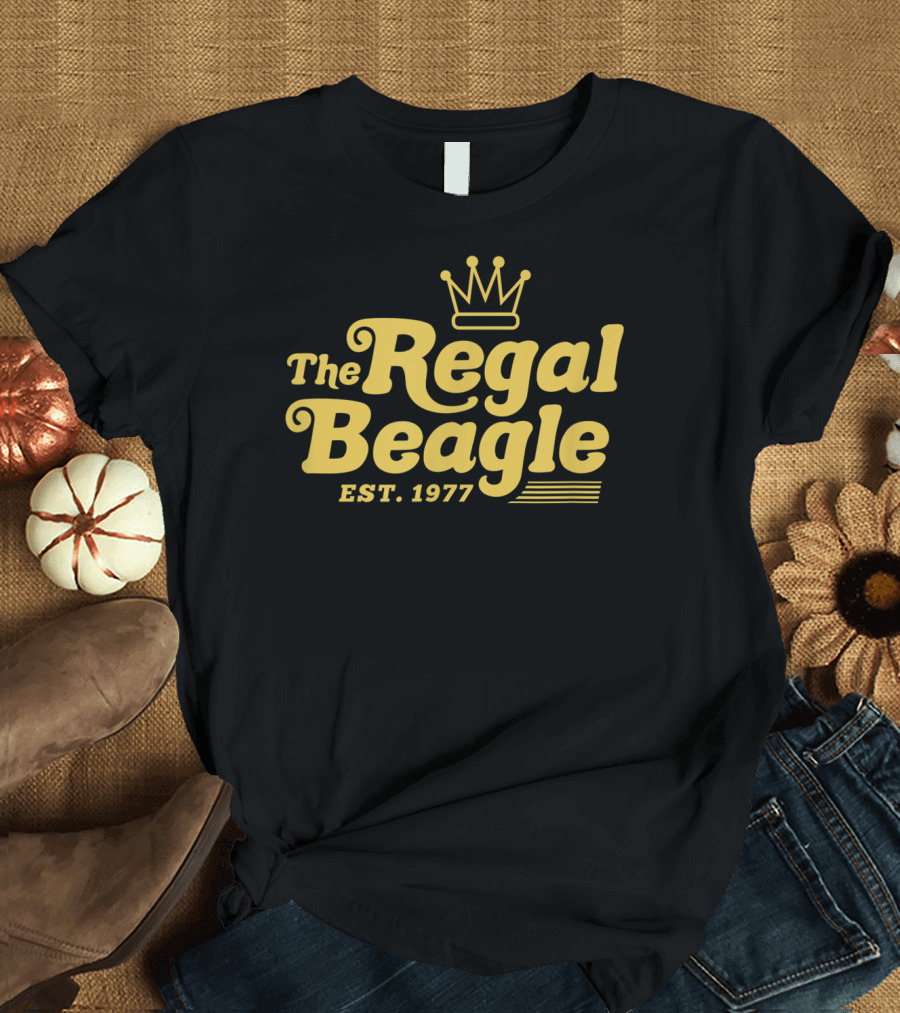 The Regal Beagle Est 1977 Retro Logo Design Three's Company T-Shirt