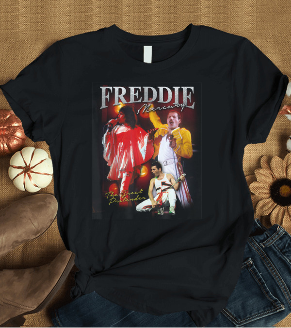 T-Shirt: Freddie Mercury The Great Pretender Concert Image Montage T-Shirt Freddie Mercury The Great Pretender Concert Image Montage T-Shirt