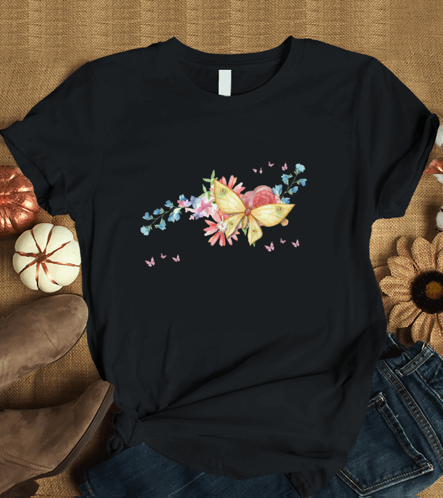 As Long As I Breathe You'll Be Remembered Butterfly Floral T-Shirt