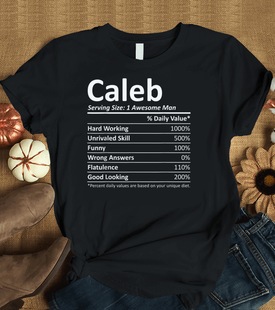 Caleb Nutrition Facts Serving Size: 1 Awesome Man T-Shirt
