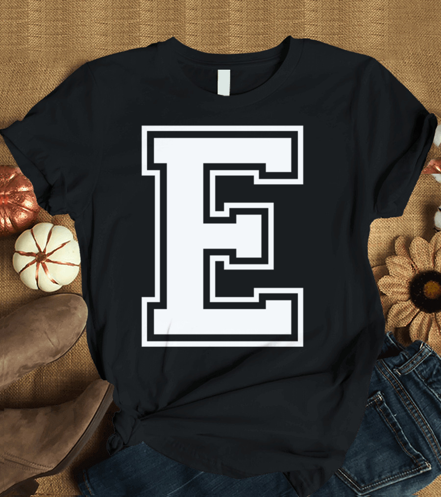 Letter E Initial Old School Group Match T-Shirt