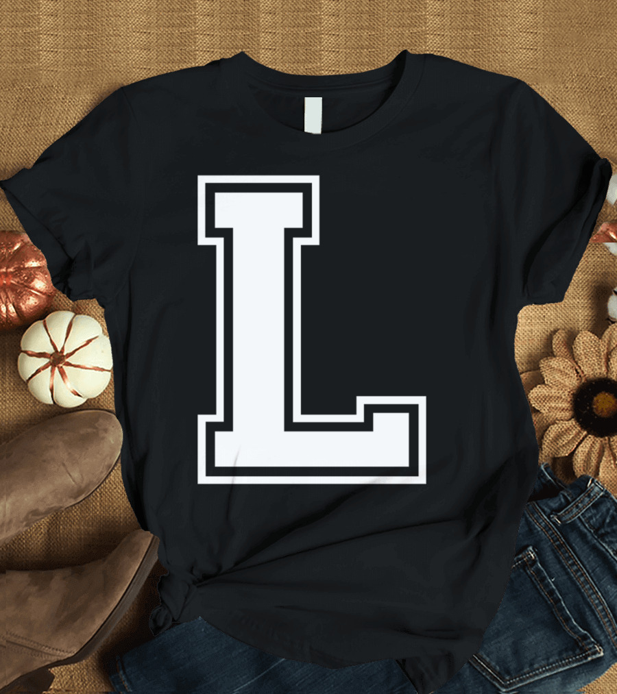 Letter L Name Initial Group Match Old School Block T-Shirt