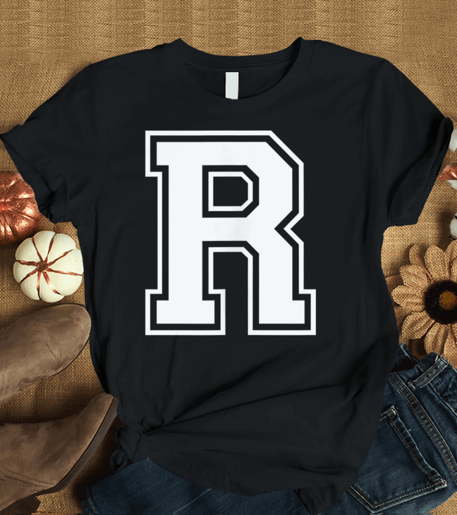 R Name Initial Old School Style Letter T-Shirt
