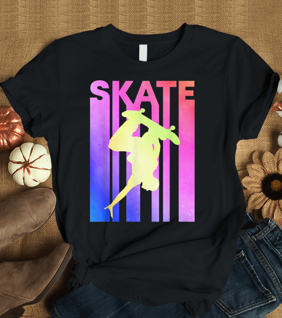 SKATE Retro Skateboard Backflip Vintage T-Shirt