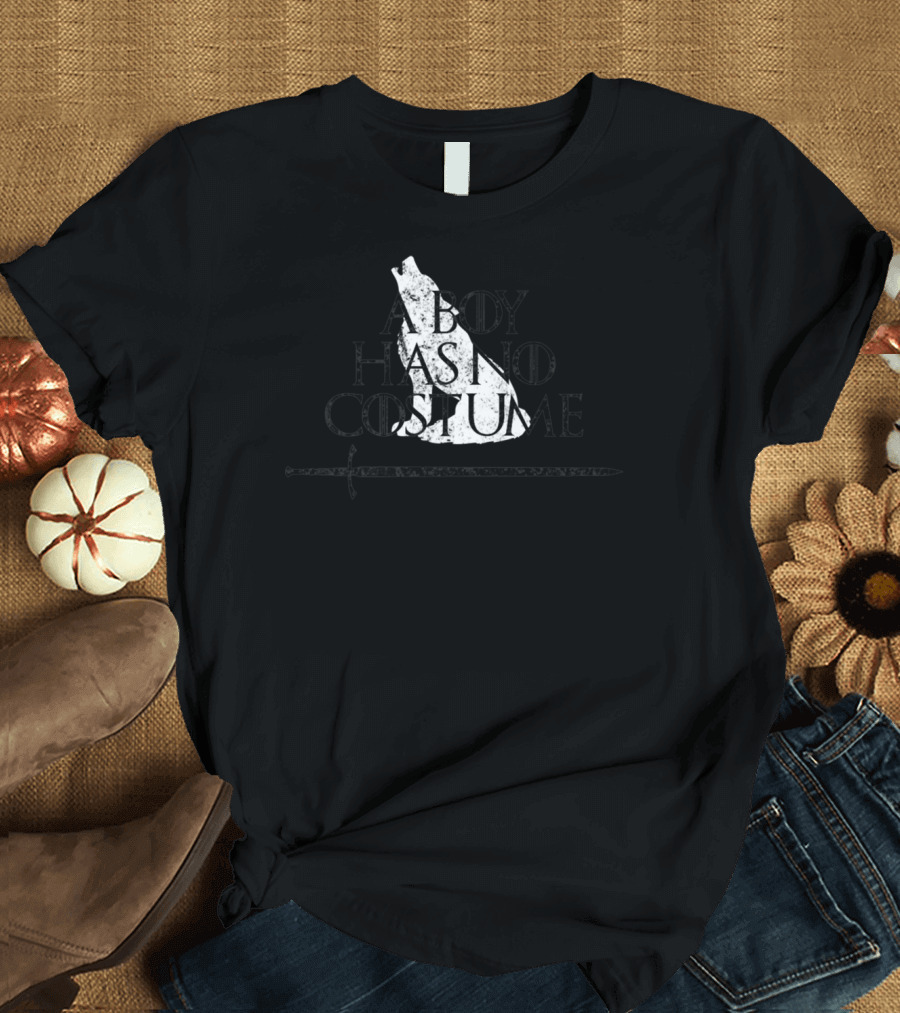Funny Halloween Howling Wolf A Boy Has No Costume T-Shirt
