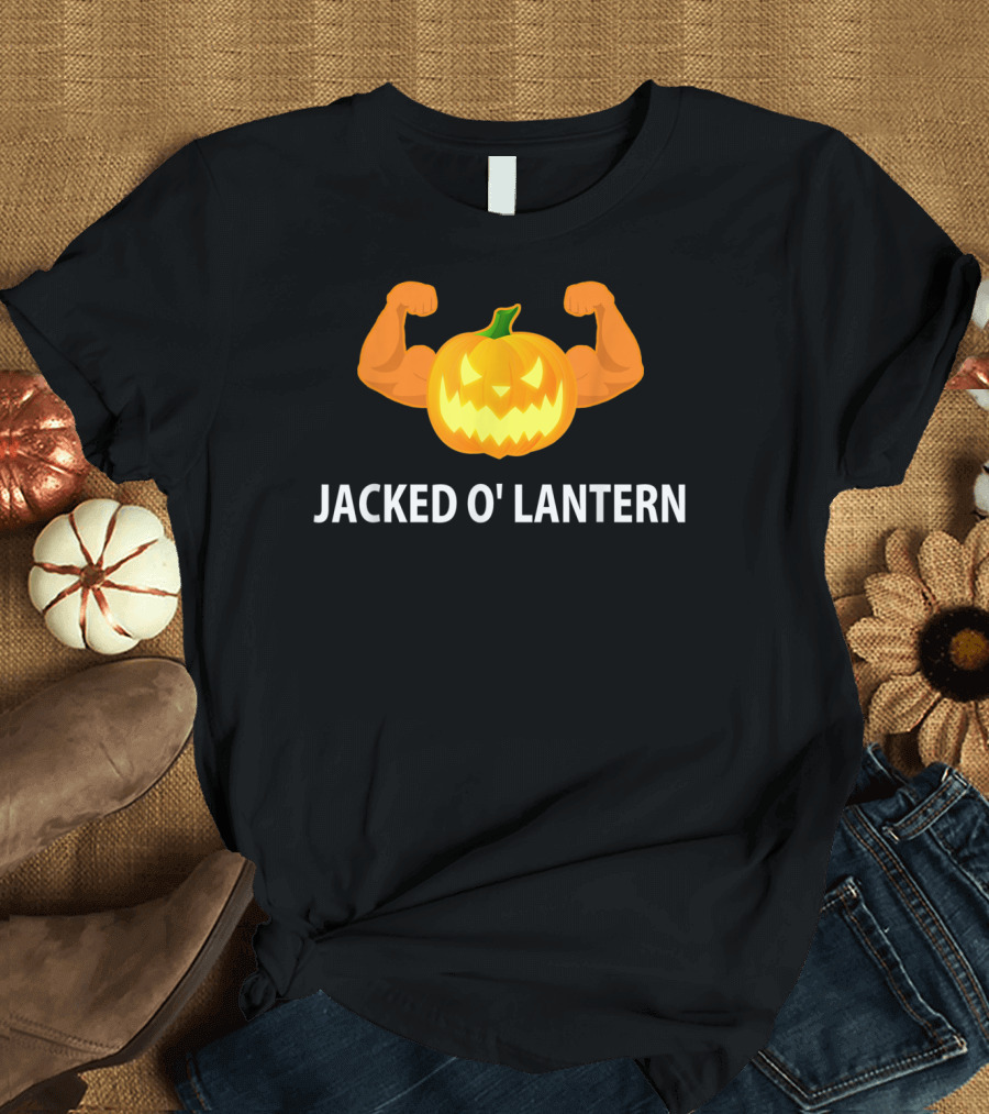 Jacked O' Lantern Funny Halloween Workout Lifting T-Shirt