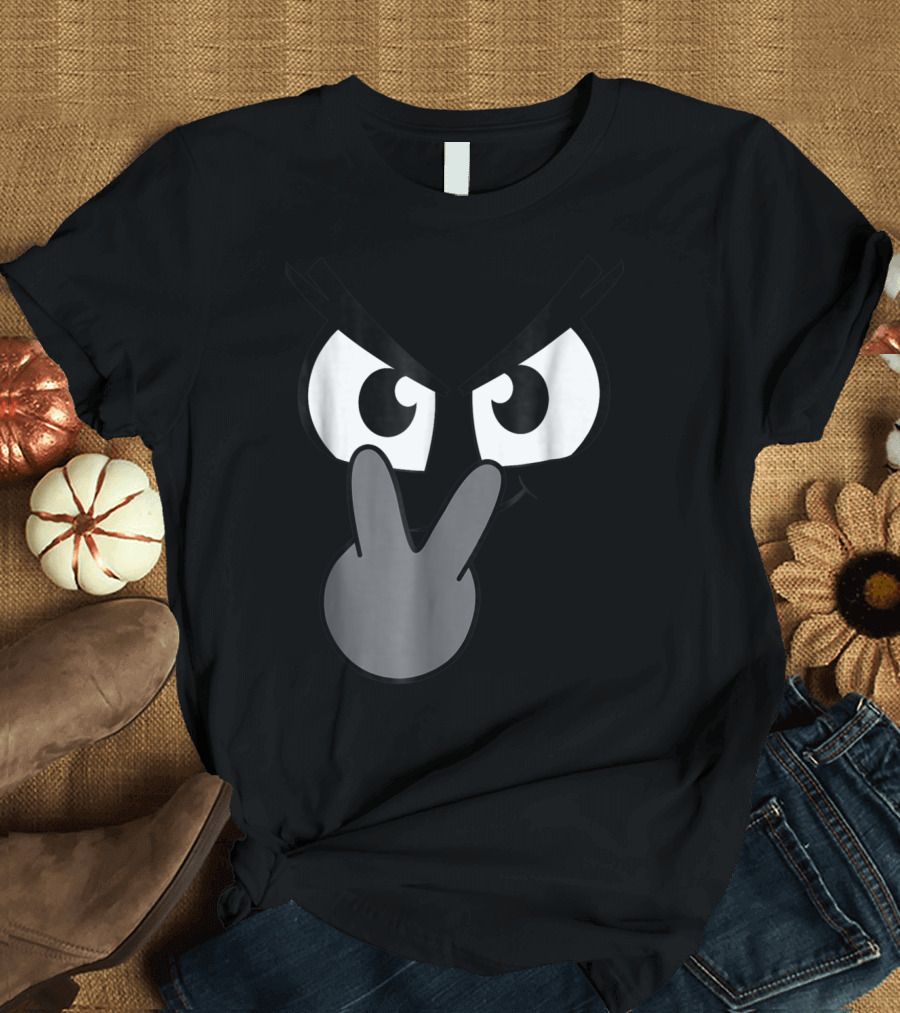 Angry Face with V-Hand Gesture Halloween Emoji T-Shirt