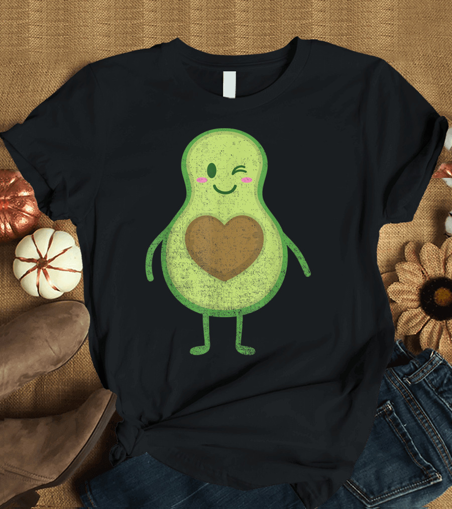 Halloween Avocado Heart Seed Couple Costume T-Shirt