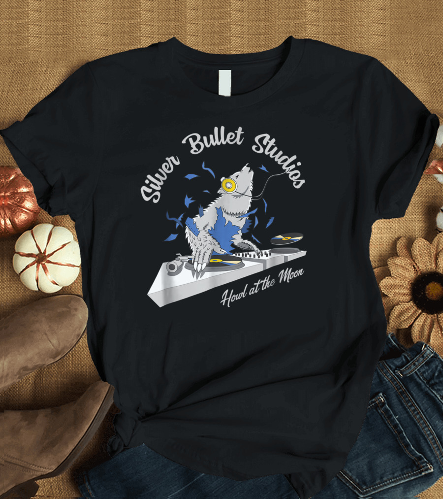 Silver Bullet Studios Howl at the Moon DJ Werewolf Halloween Party T-Shirt