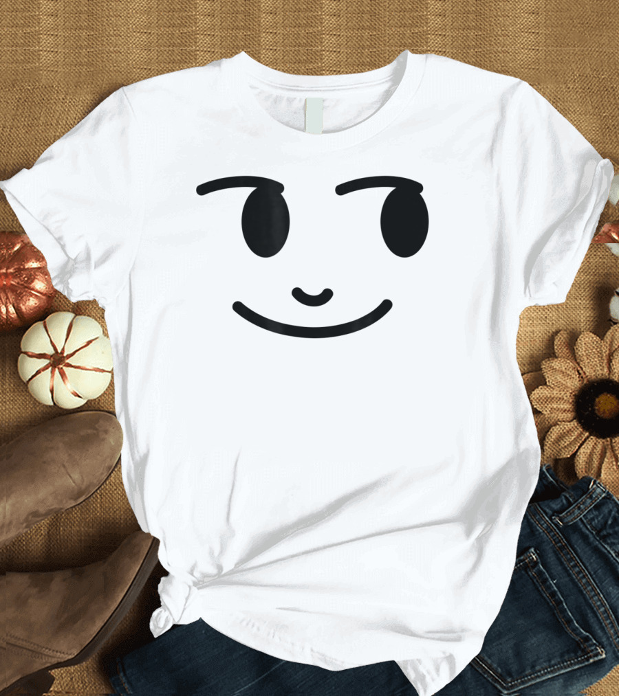 Halloween Creepy Smirking Moon Emoji Costume T-Shirt