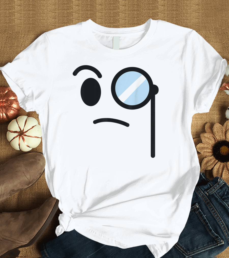 Halloween Monocle Sceptic Emoticon Emoji Costume T-Shirt
