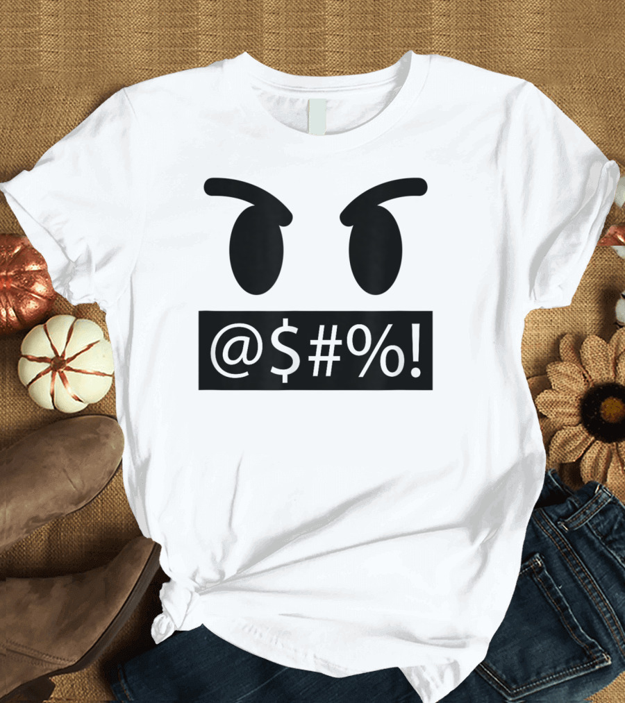 Halloween Emojis Cursing Face Serious Swearing Symbols T-Shirt