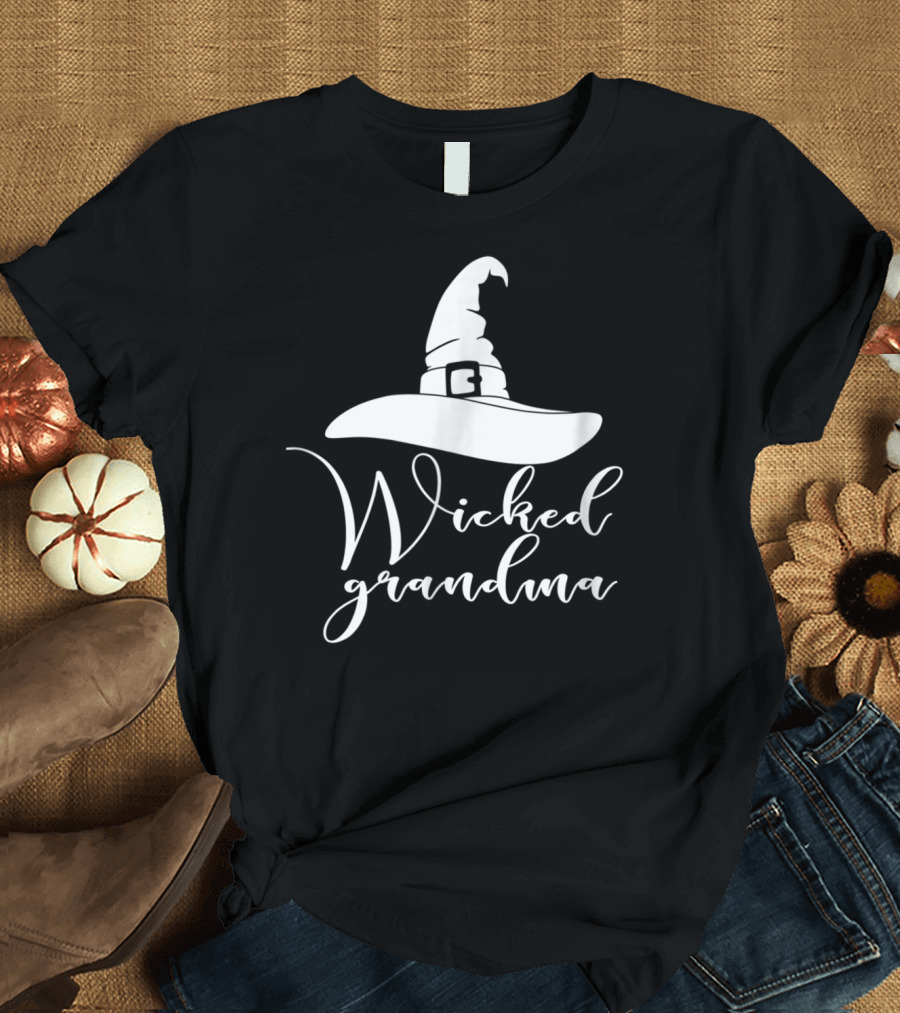 Wicked Grandma Witch Hat Halloween T-Shirt