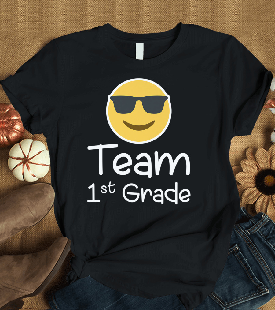First Grade Emoji Team Teacher Lover T-Shirt