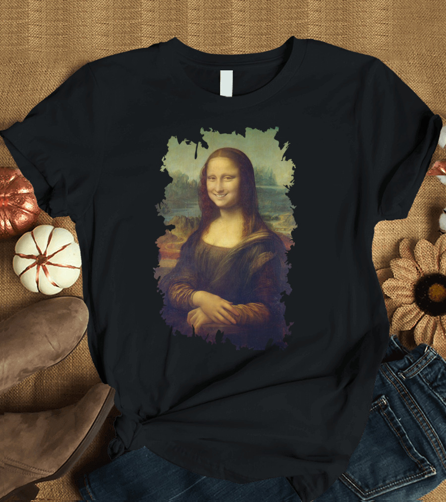 Smiling Mona Lisa with Altered Expression T-Shirt