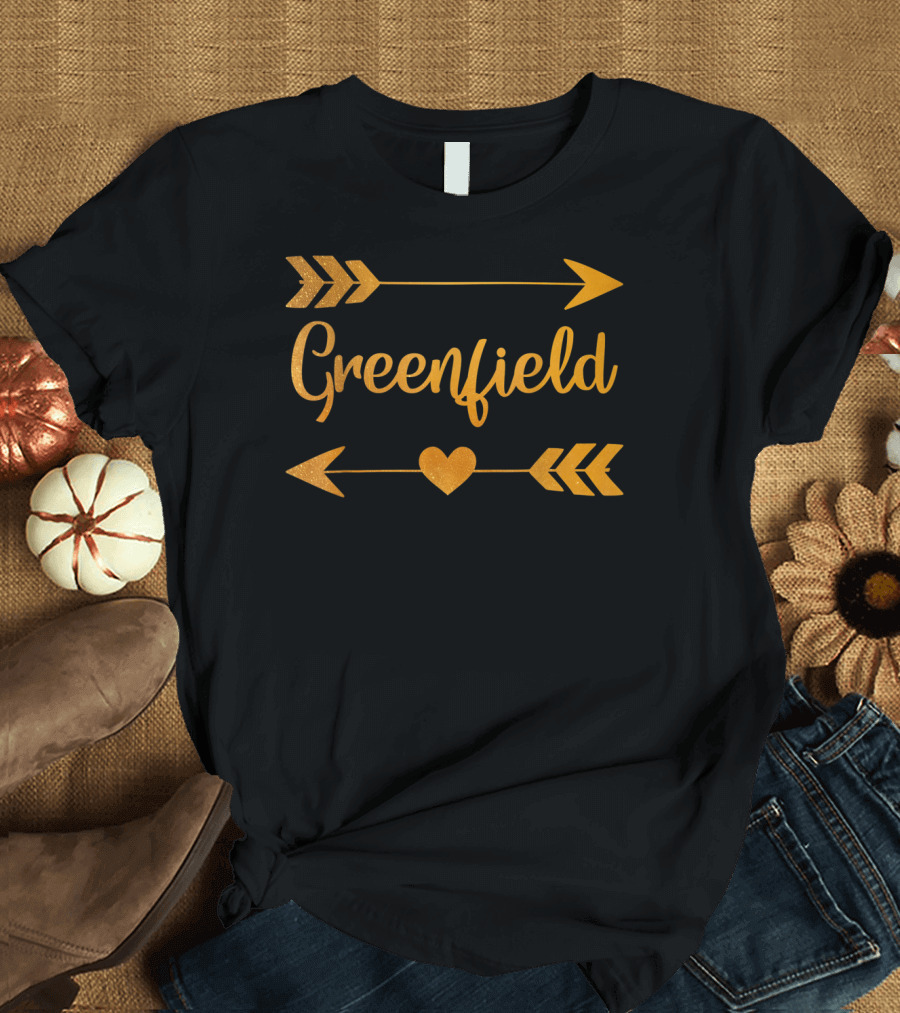 Greenfield WI Wisconsin Heart Arrows Funny City Home Roots T-Shirt
