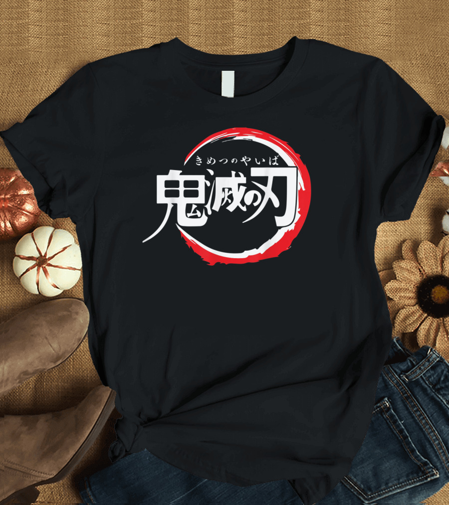 Demon Slayer Kimetsu No Yaiba Japanese Logo Red Circle T-Shirt