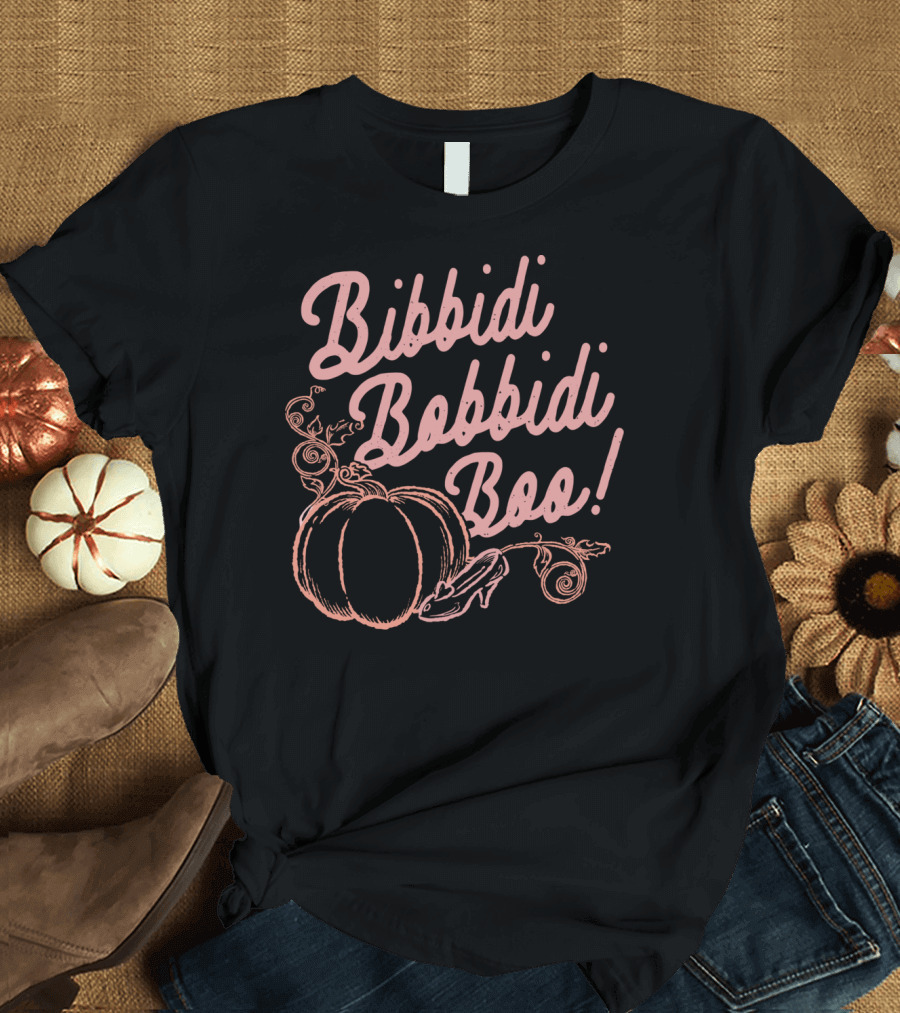 Bibbidi Bobbidi Boo Pumpkin with Cinderella Slipper T-Shirt