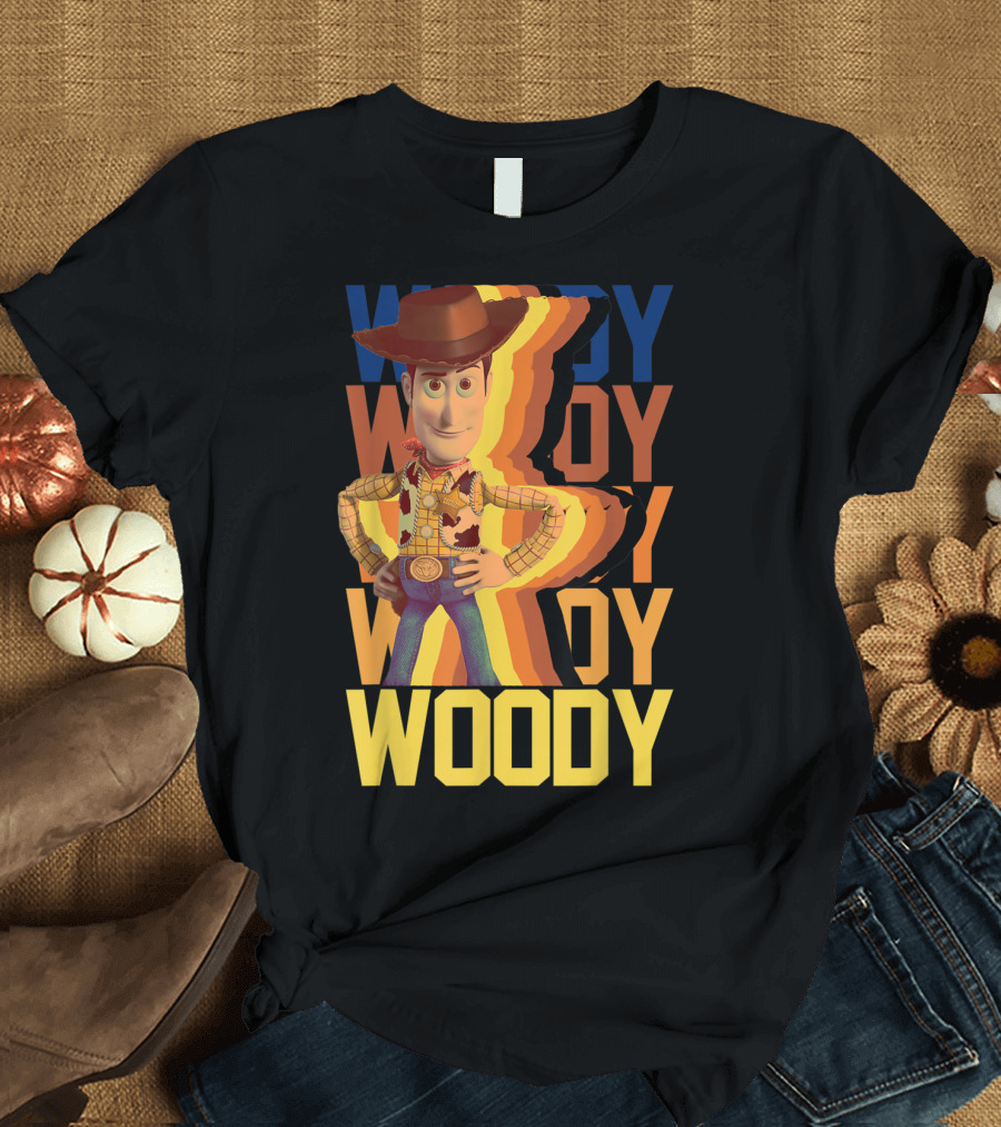 Woody Toy Story Character Name Stack Disney Pixar T-Shirt