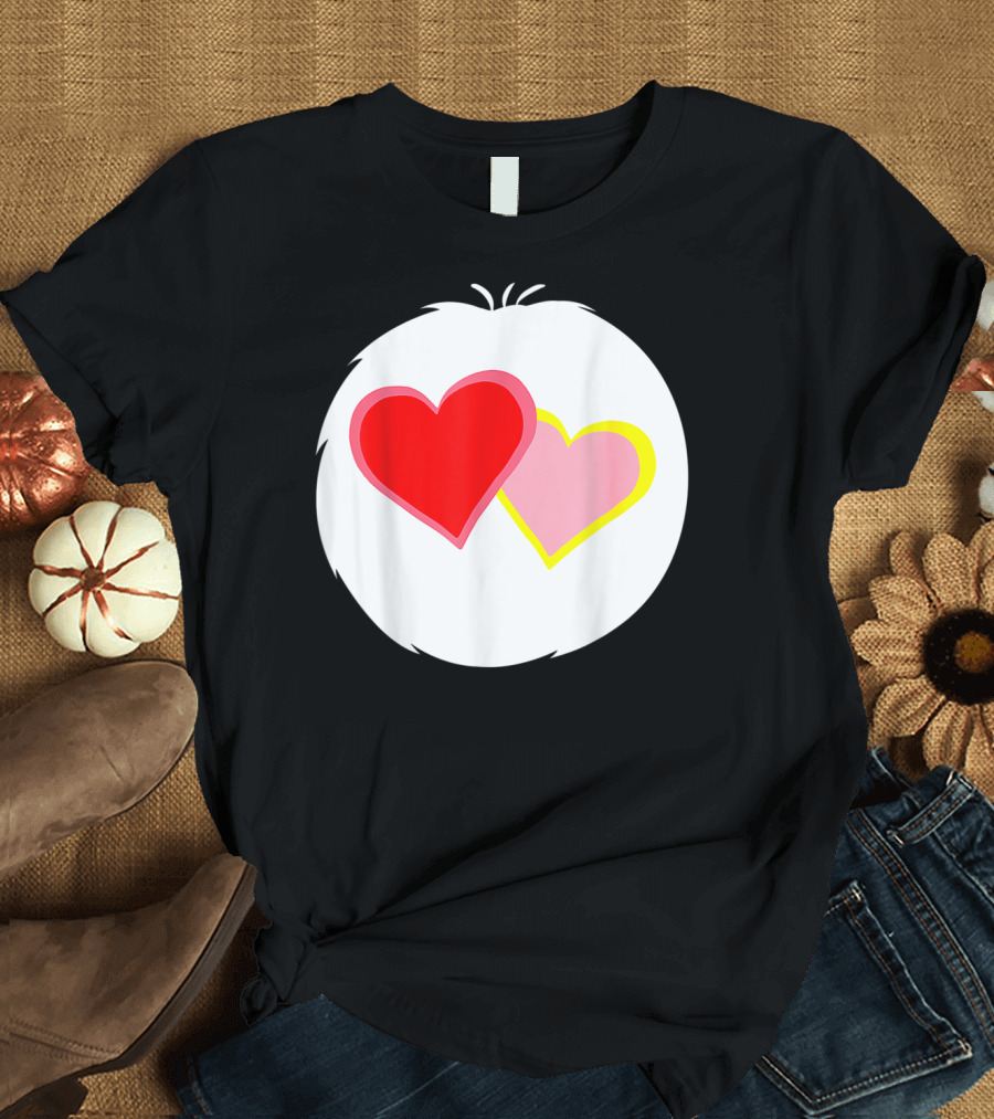Funny Halloween Bear Costume I Love A Lot Red Pink Hearts T-Shirt
